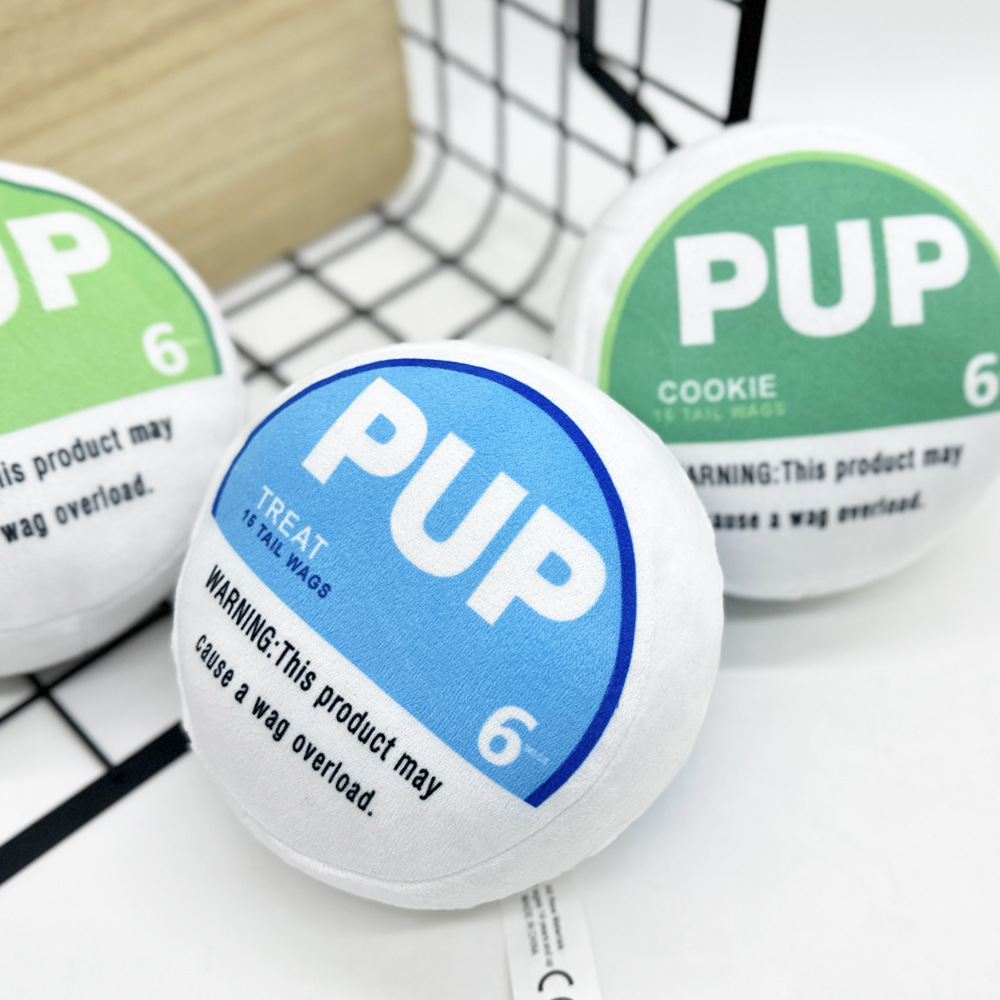 PUP Pouch Dog Toy, Squeaking Dog Plush Toy for Small, Medium, and Large Dogs, Funny Pet Chews Plaything for All Breeds, Cool Stuffed Parody Dog Toys E
