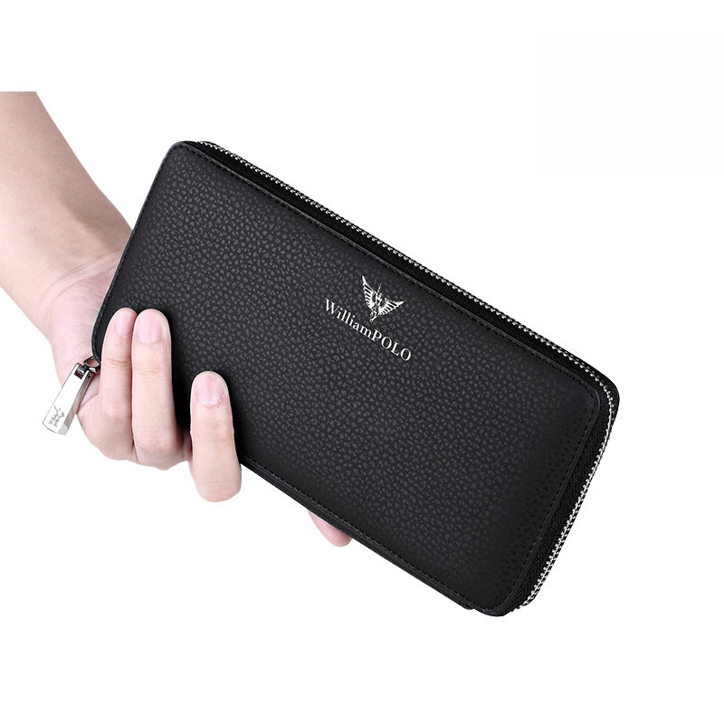 Free Shipping Designer Bag Men's Multifunctional Zipper Long Wallet Fashion Phone Bag Business Cowhide Clutch Men Handbag