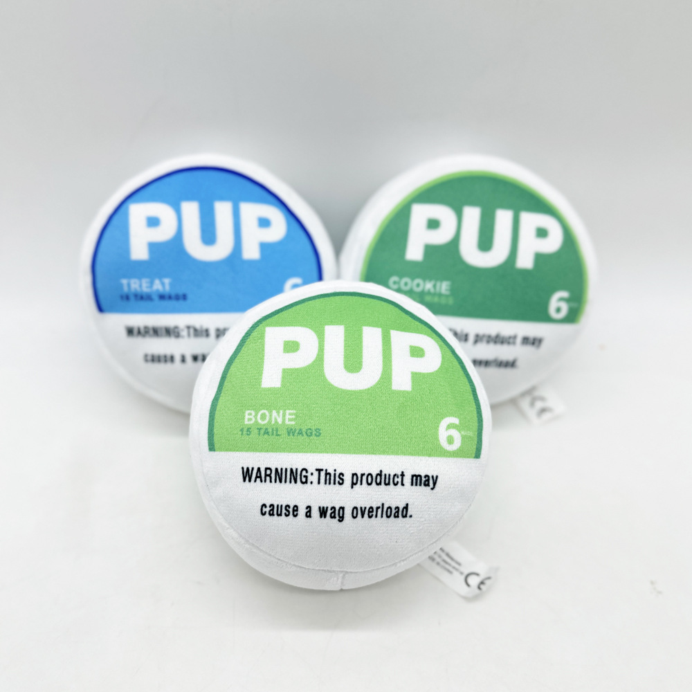 PUP Pouch Dog Toy, Squeaking Dog Plush Toy for Small, Medium, and Large Dogs, Funny Pet Chews Plaything for All Breeds, Cool Stuffed Parody Dog Toys E