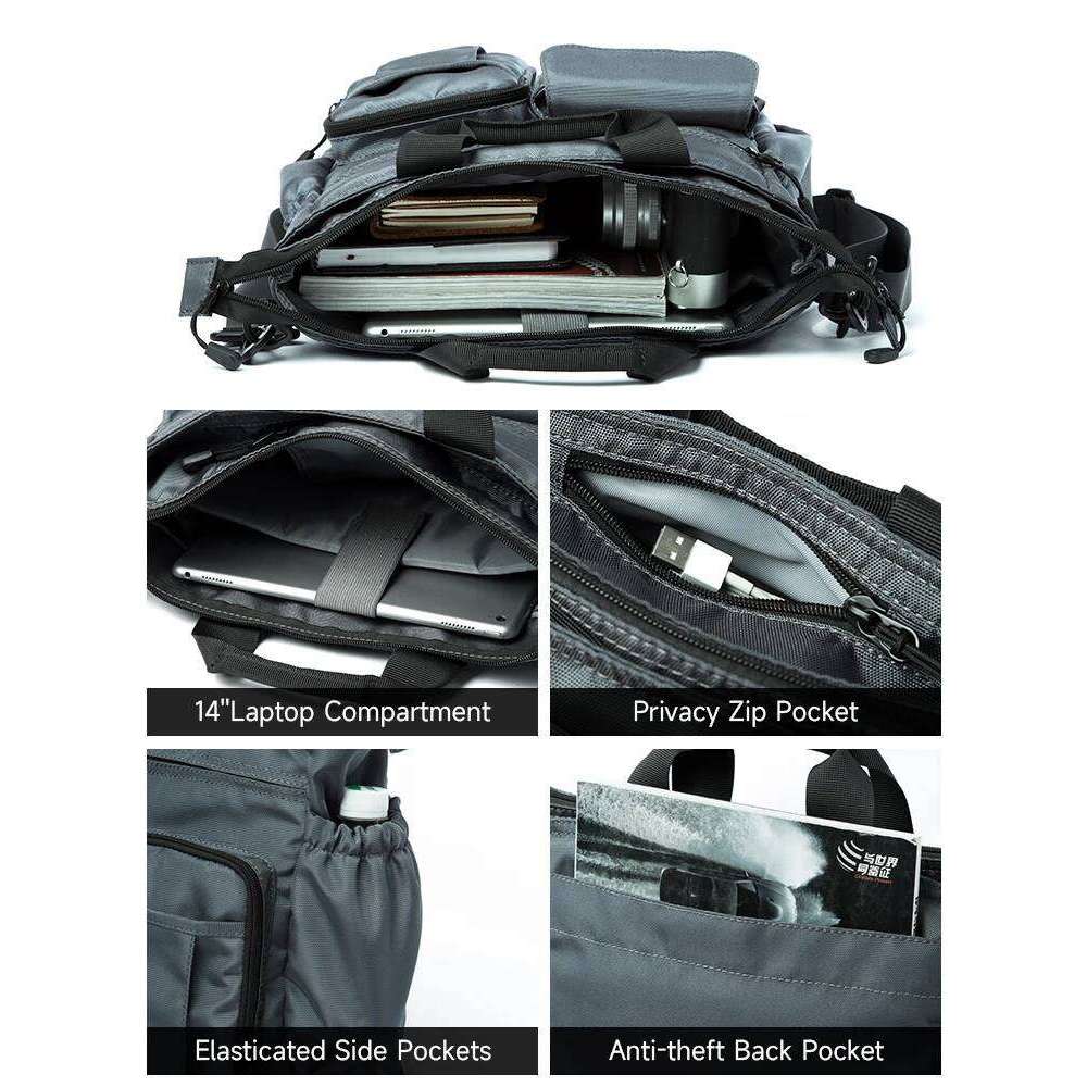 Multifunction Fashion Shoulder Messenger Bag Casual Business Men Briefcase Large Capacity Male USB Port Backpack Travel Handbag