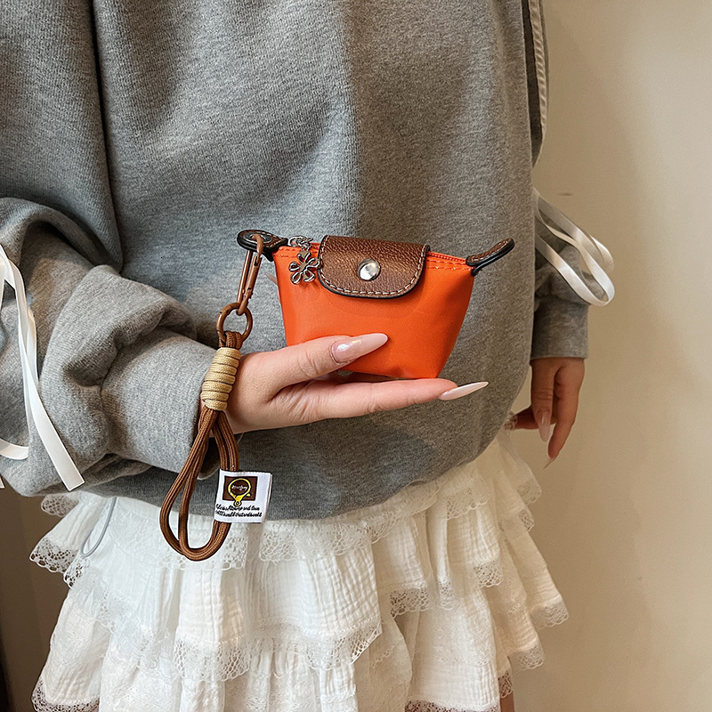 mini wallet Free Delivery Designer Leather Wallet Mini Dumpling Bag Handbag Nylon Coin Wallet Earphone Bag Mouth Red Storage Bag Cute Small Hanging Ba