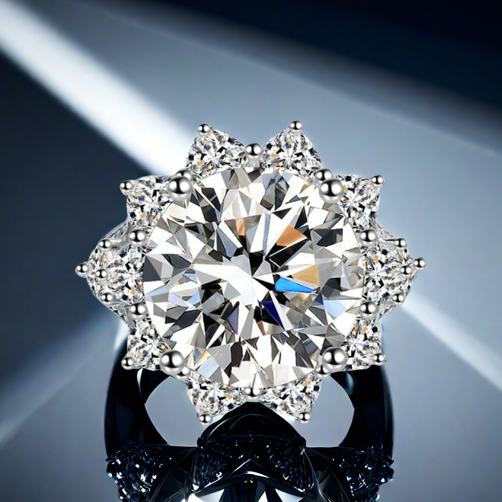 10CT VVDS1 Eight Heart Eight Arrow S925 sterling Silver Scorpio Balance Fish Twin-Pisces Moissanite Star Richly Decorated Designer Aphrodite Ring of L