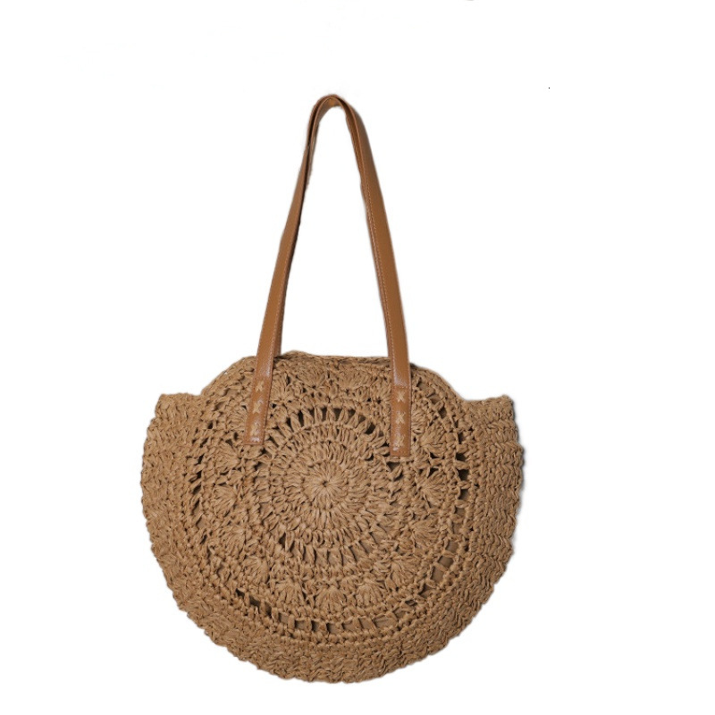 2025 New Fashion Straw Single Shoulder Designer Women's Beach Vacation Large Capacity Handbag Trendy Single Shoulder Bag