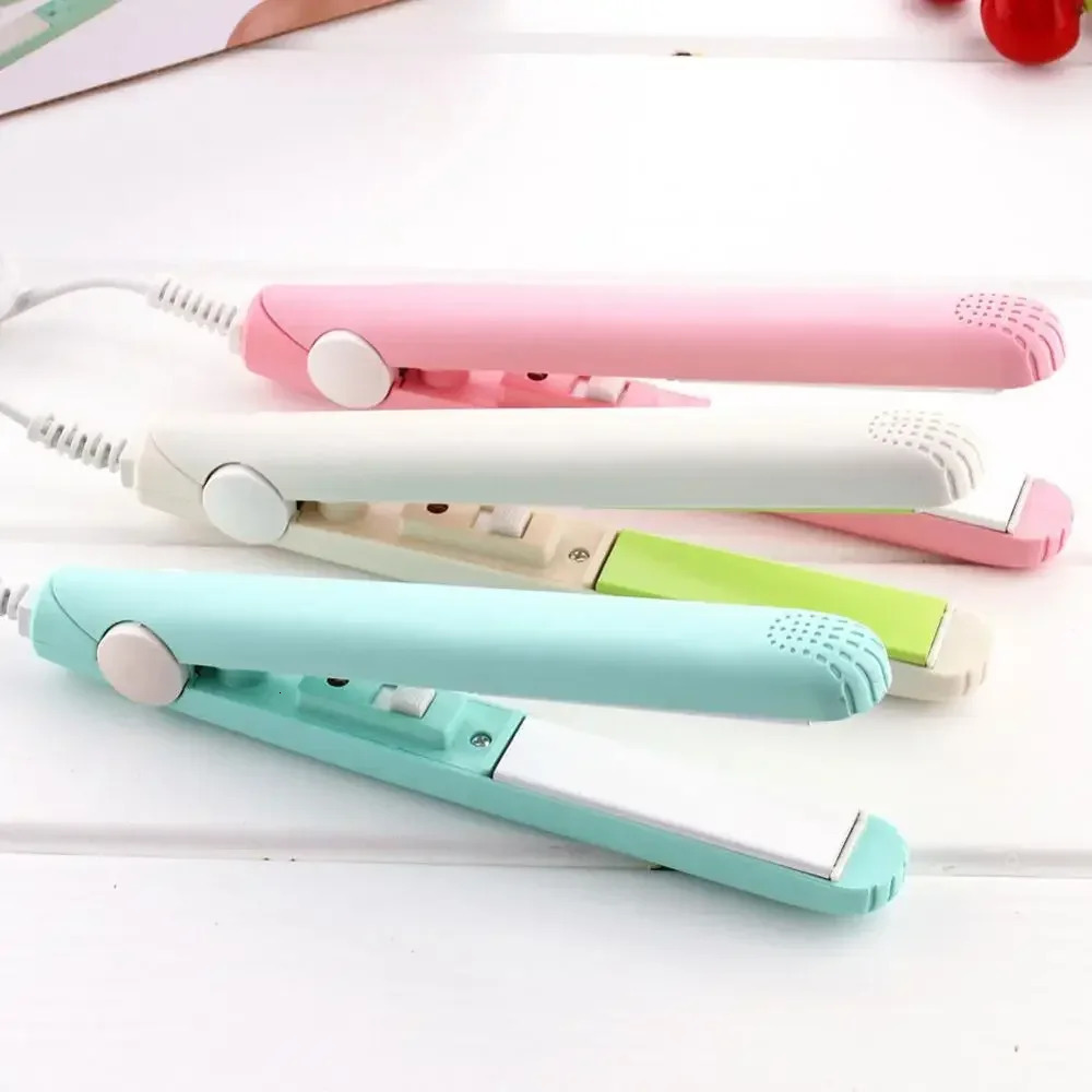 Mini 2 in 1 Hair Straightener Flat Iron Tourmaline Ceramic Splint Straightening Curling Tool Portable Curling Iron Small Hair 250522