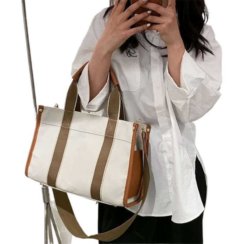 New Fashion Women's Canvas Large Capacity Casual Tote Handbag Designer Shoulder For Ladies High Quality Crossbody Bag