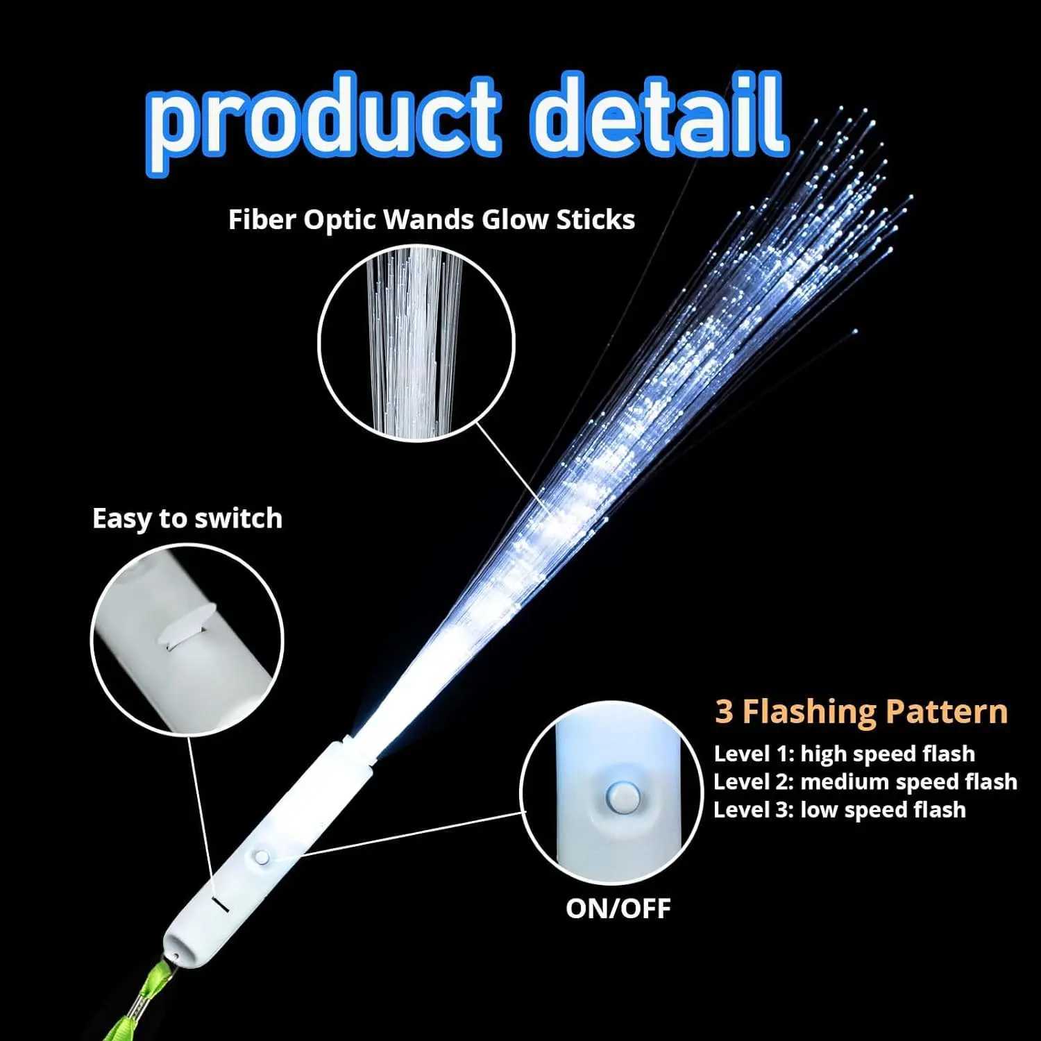 24-100PCS White Glow Sticks 3 Models Wedding Sparklers Fiber Optic Wands Sticks Light up Sticks Led Light Wands Bridal Shower W250528