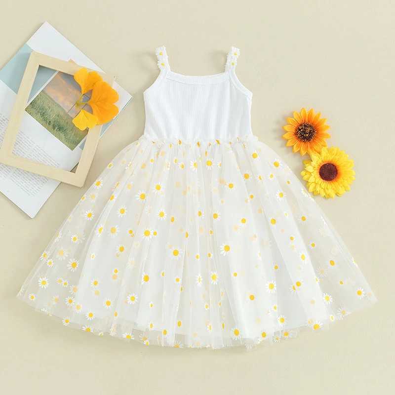 Lioraitiin Toddler Baby Girls Tutu Dress Daisy Summer Sleeveless Tulle Dress Infant A-Line Princess Dress Beach Party Sundress X250528