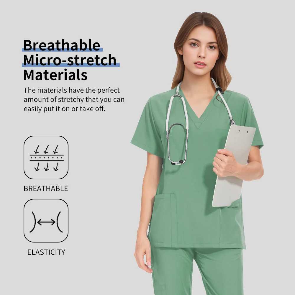 Medical Scrubs Sets Multicolor Hospital Doctor Workwear Short Slved Pharmacy Nurse Uniform Unisex Oral Dental Surgery Uniforms X2505288