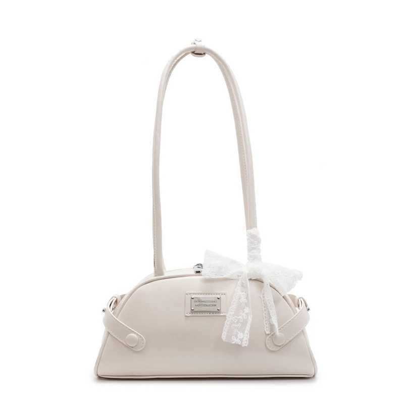 Women Casual Tote Handbag PU Leather Bow Leisure Underarm Handbag Solid Color Travel Underarm Handbag Female Dating Bag Y250528