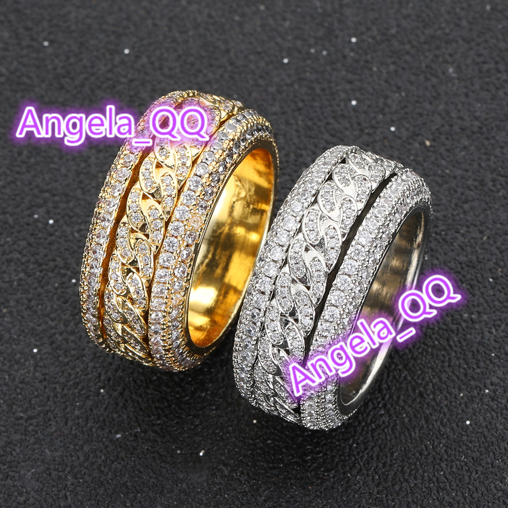 Iced Out Ring Hip-Hop Jewelry Moissanite Mens Rings With 14k 18k 925 Silver Gold Fine Jewelry Couple Ring Jewelry