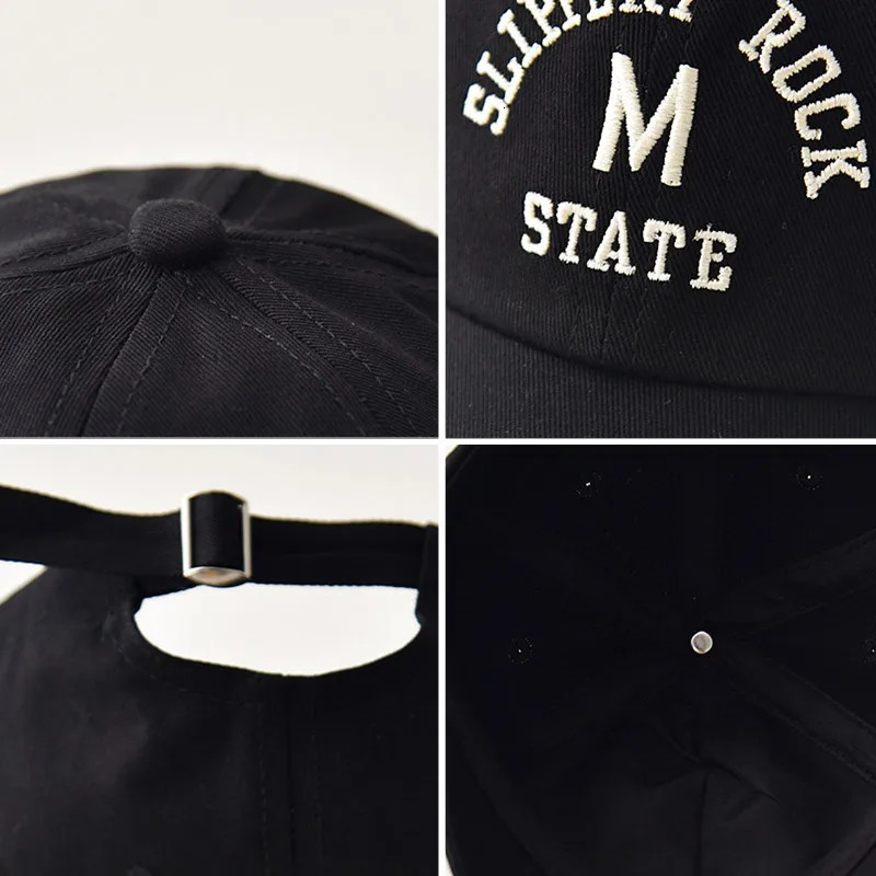 Korean Letter Embroidered Baby Cap Summer Toddler Boys Girls Cotton Baseball Caps Solid Color Kids Adjustable Peaked Hat 250528