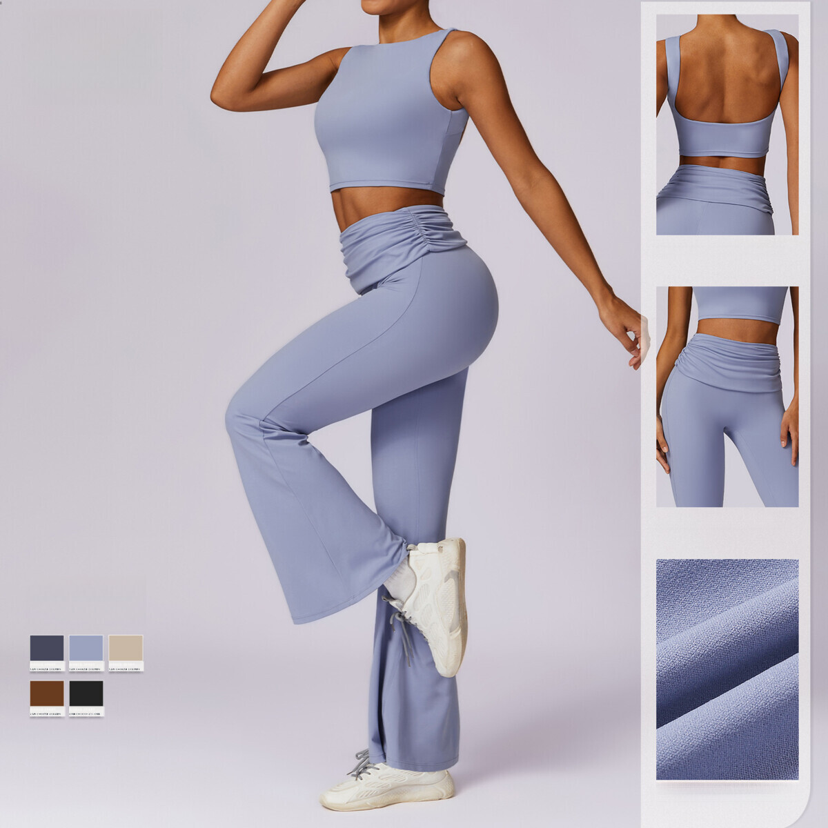 Women Workout Set Spring Nude Tight Back Yoga Running Sports Set Women S Breathable Quick Drying Fitness Clothes Pilates Set