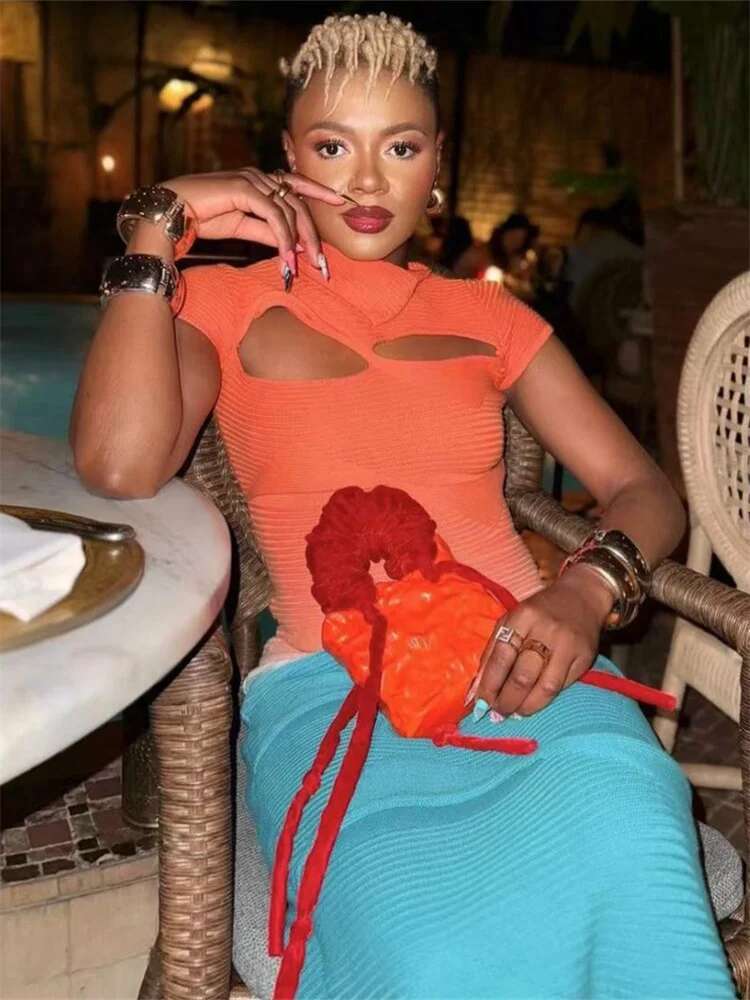 Dresses for Women 2025 Wholesale Cross Neck Hollowed Out Black Fringed Knitted Patchwork Maxi Dress Fashion Street Wear