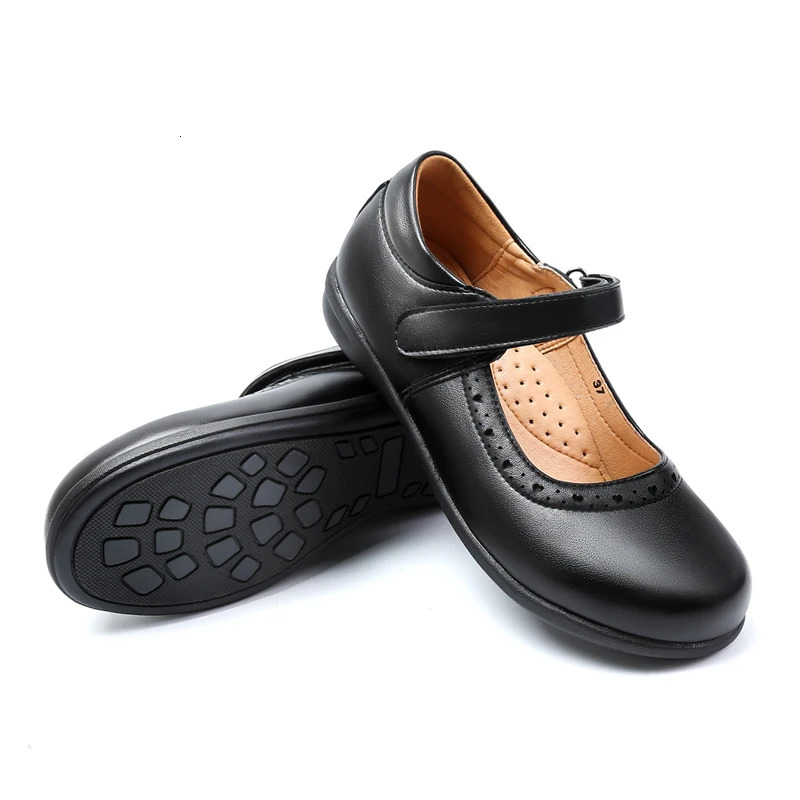 Flat School Shoes Due to Childhood Comfortable Princess Shoes for Girls Black Soft Bottom Female Child Shoe Mary Jane Kids Girl 250528