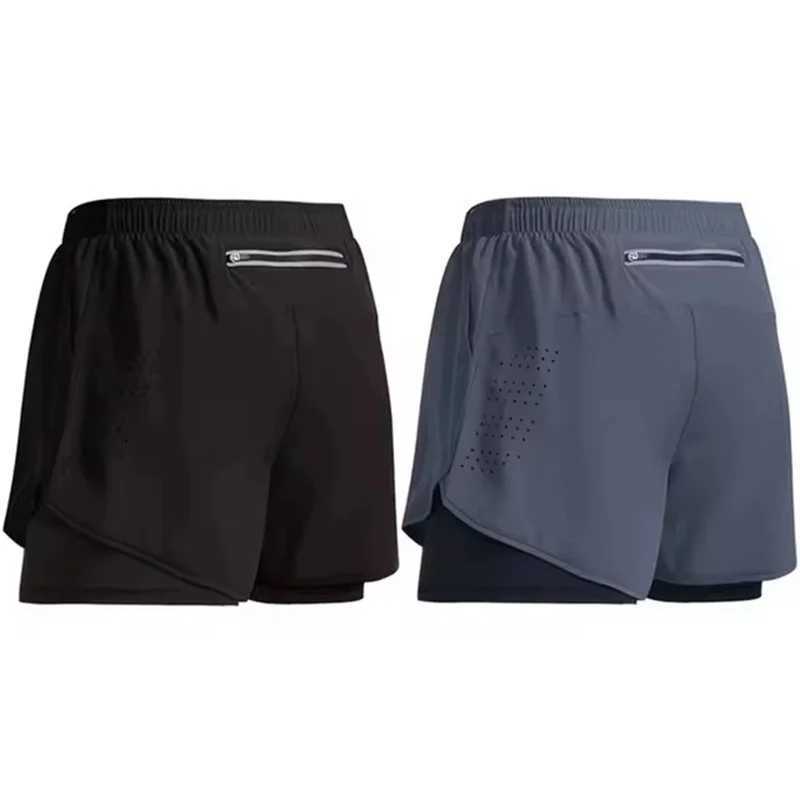 NEW Summer Fitness Built-in pocket Woven shorts men Quick Dry Gym Beach shorts Running Two pieces Double-deck Training Shorts X250528