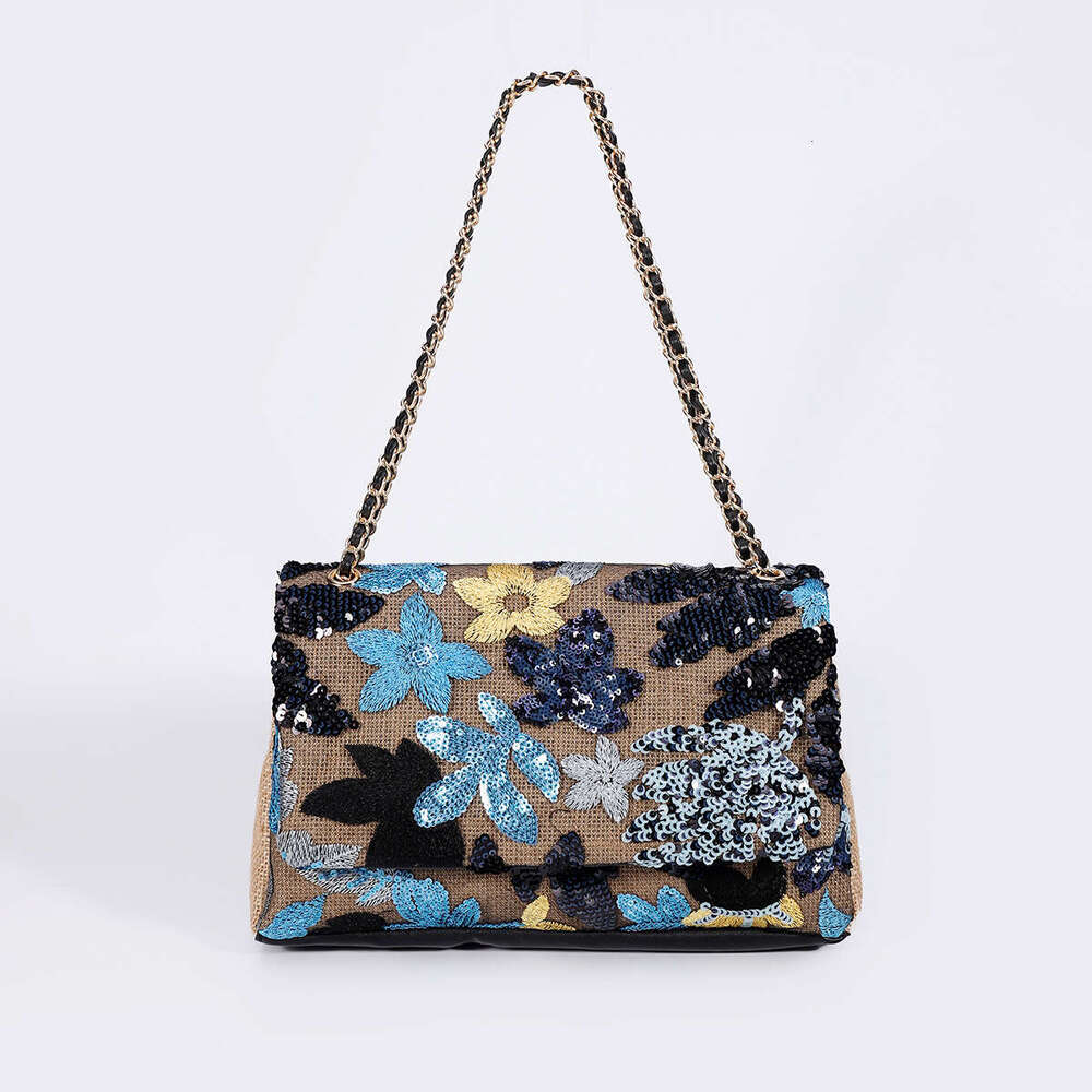 Women's handbag Shoulder bag Summer New Woven Straw High-End Large Capacity Underarm Bag Embroidered Sequin