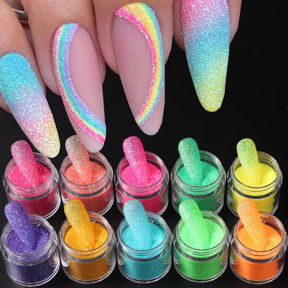 Shiny Sugar Powder Epoxy Resin Pigment Iridescent Colored Luminous Sand Resin Sequins Glitter Crafts For Silicone Mold Filler 250523