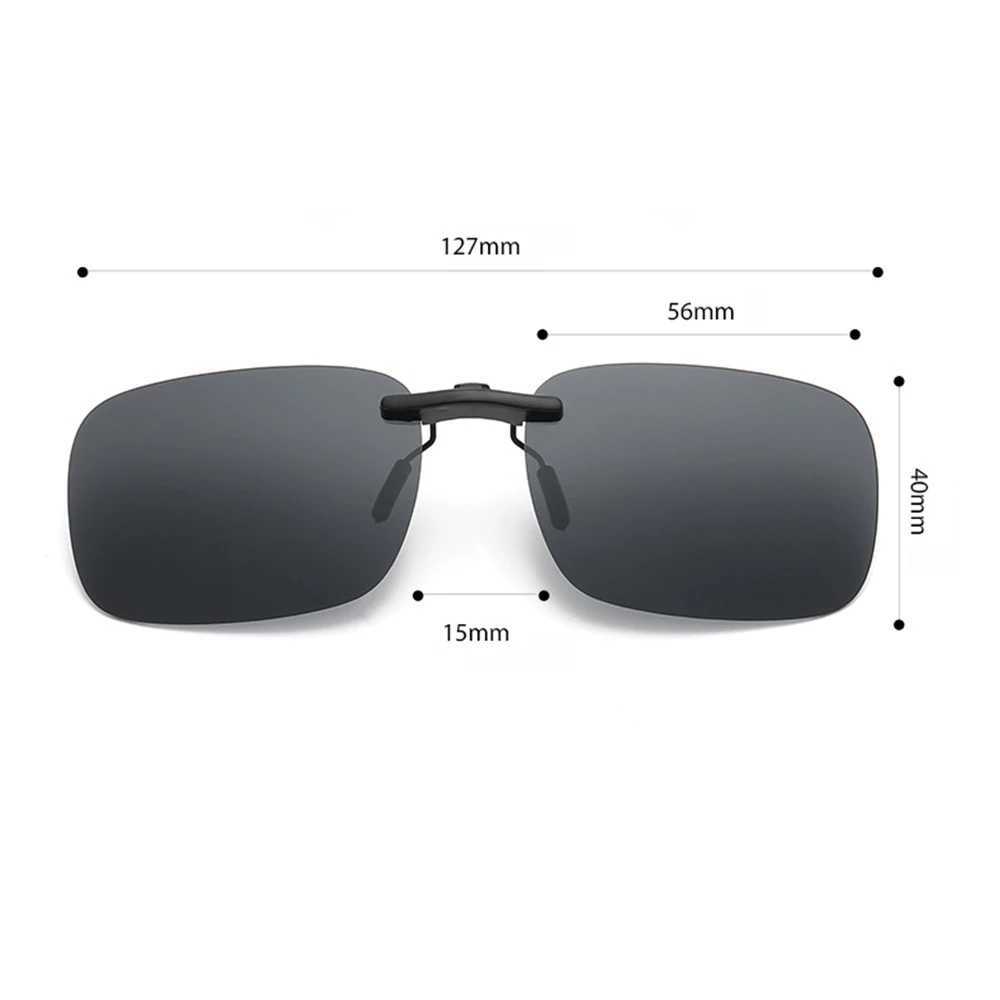 KLASSNUM Polarized Rimless Men Clip On Sunglasses Glasses Narrow Clip-on Lenses Women Anti-glare Sunglasses UV400 Goggles New In W250528