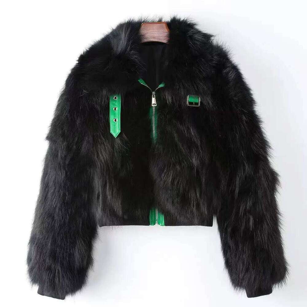 High Quality Real Raccoon Dog Fur Coat Women 2024 Winter New Thick Warm Loose Short Jacket Overcoat Female Clothing