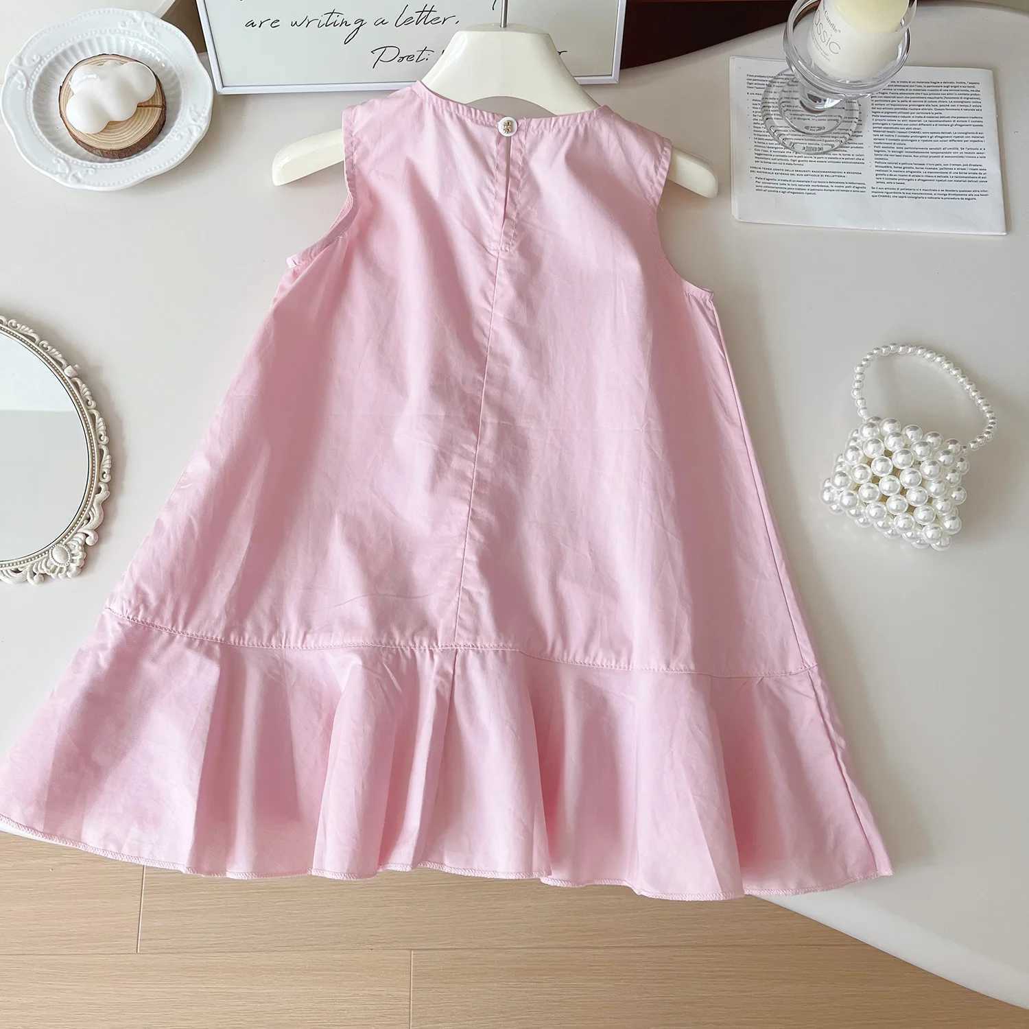 Girls Casual Dresses Rose Sleeveless Spliced Fishtail Dress Girls Clothes for 2 To 7 Years Kids Clothes Girls Dresses X250528