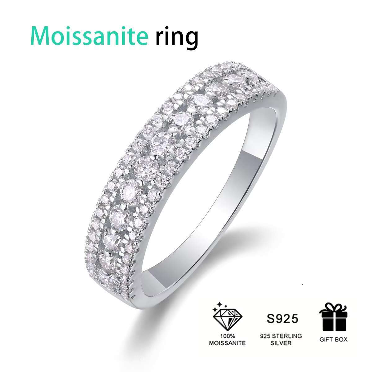 Custom High Quality Moissanite Diamond Rings 925 Sterling Silver Wedding Engagement Ring for Women Fine Jewelry Rings