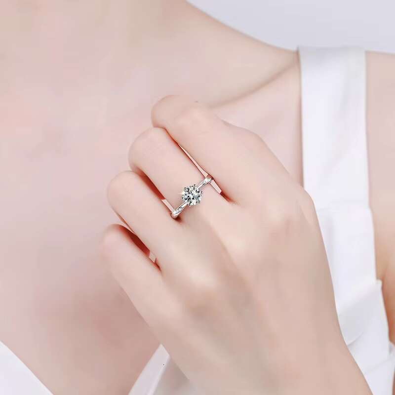 Moissanite Psychic Crown Ring White Golden Plated Sterling Silver S925 Cross-Border Hot Sale for Women