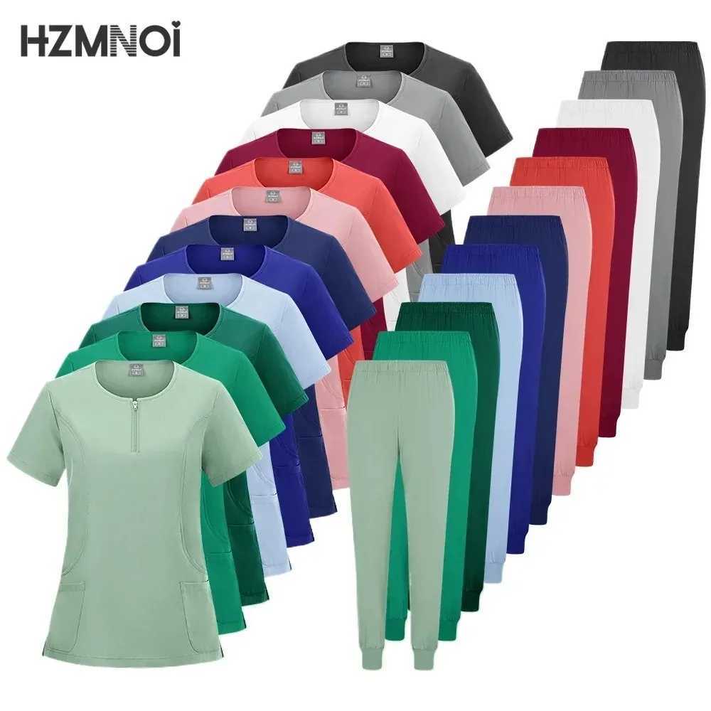 HZM Dentist Scrub Suits for Doctors and Nurses Spa Uniform Medical Uniforms Medical Blouse Jumpsuit Scrubs Set Nurse Sweatshirt X250528