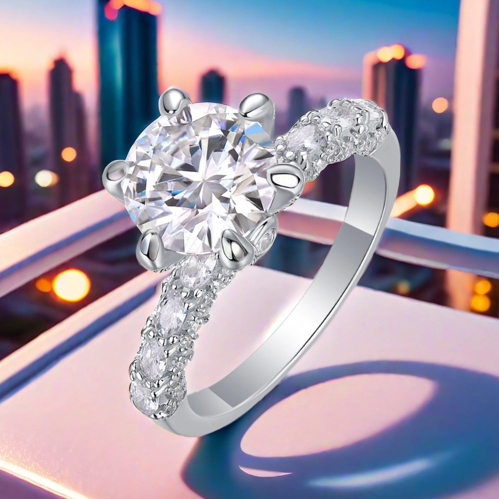 D color VVS1 1/2/3CT moissanite love ring S925 sterling silver Classic highly popular auspicious for marriage proposal Versatile design Gift for girlf
