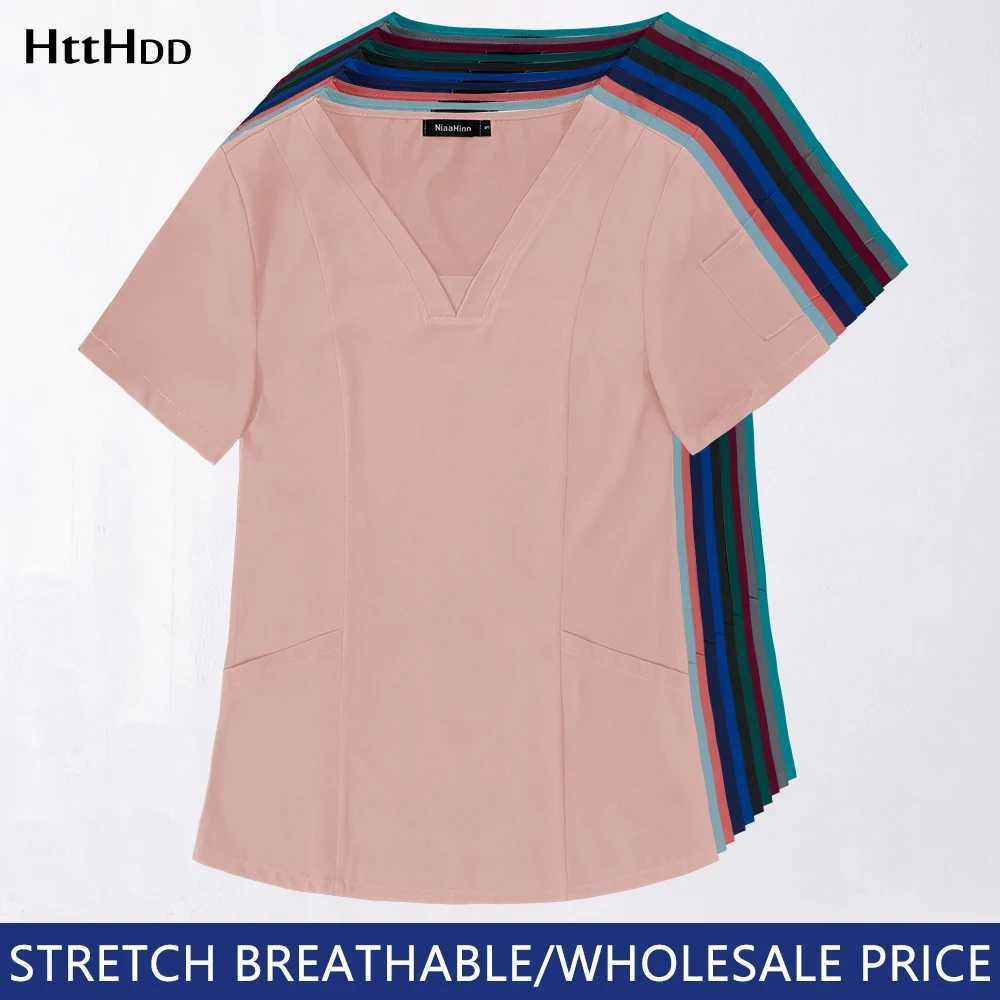 New Medical Work Clothes Hospital Surgical Blouse Scrub Nursing Uniforms Beauty Sn Female Short Slve Shirt Price X250528
