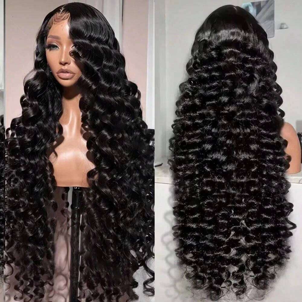 30 inch 13x6 HD Front Loose Deep Wave Human Hair Frontal Wigs Transparent Lace Brazilian Virgin wig