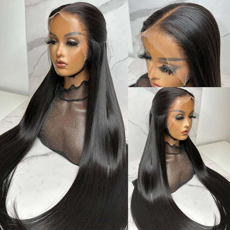 13x6 13x4 Bone Straight Human Frontal Wig 4x4 5x5 Glueless Lace Closure Wigs For Women Pre Plucked Cheap Hair
