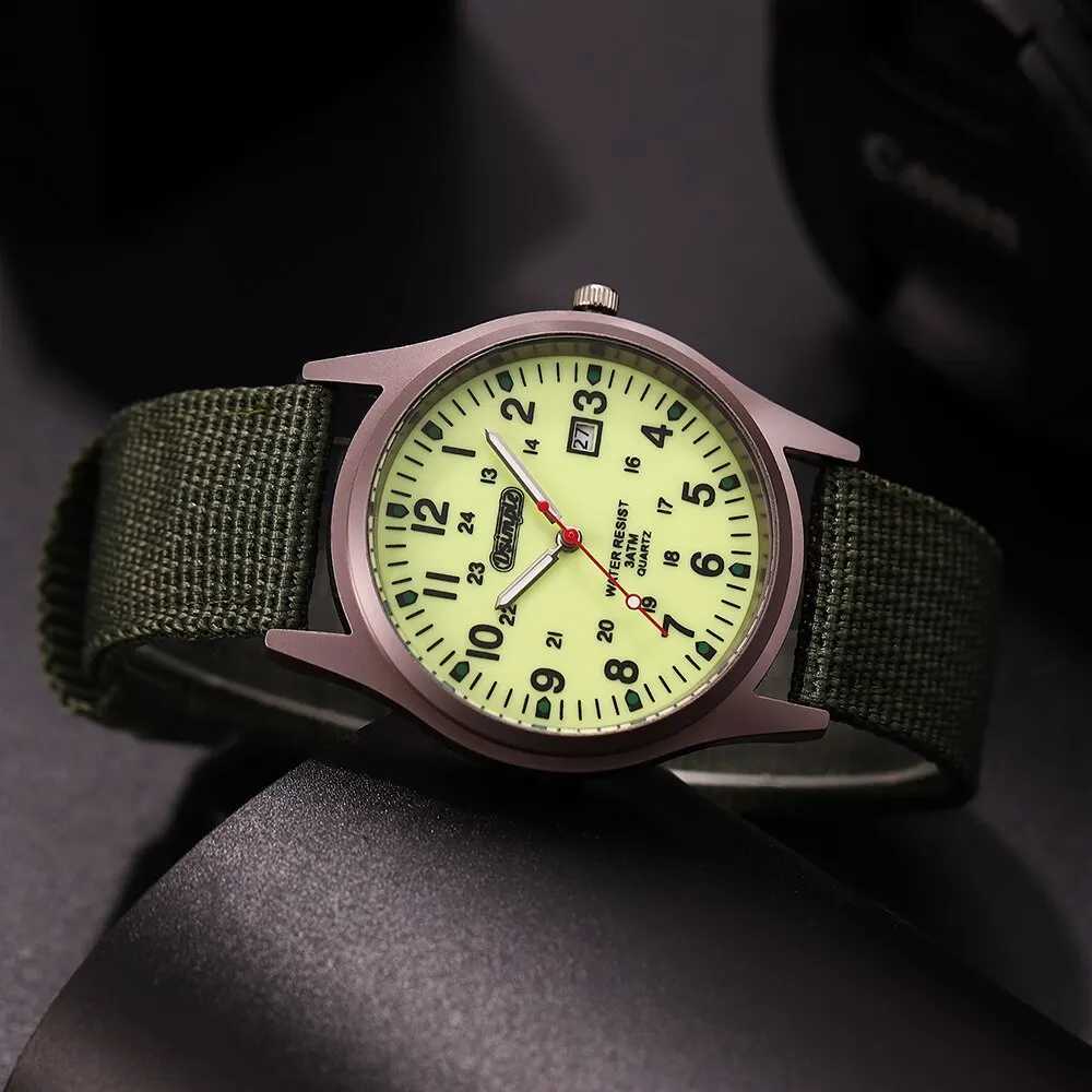 Fashion Mens Watches Luminous Hands Clock Luxury Military Sports Calendar Quartz Wristwatch Men Casual Nylon Watch Reloj Hombre XJ250527