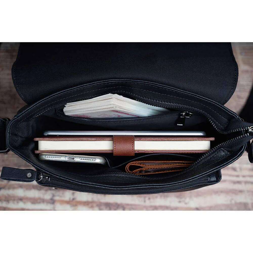 NUPUGOO Casual Men Shoulder Bag Genuine Original Messenger Classic Crossbody Bags High Quality Leather For 9.7 Inch Ipad