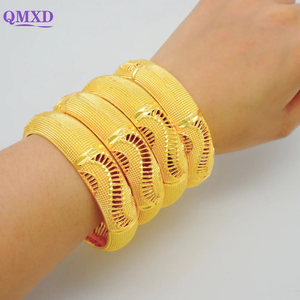 y Dubai Gold Color Bangles African Bracelet For Women Charm Wedding Bracelets Arabic Hand Jewelry Hawaiian 250517