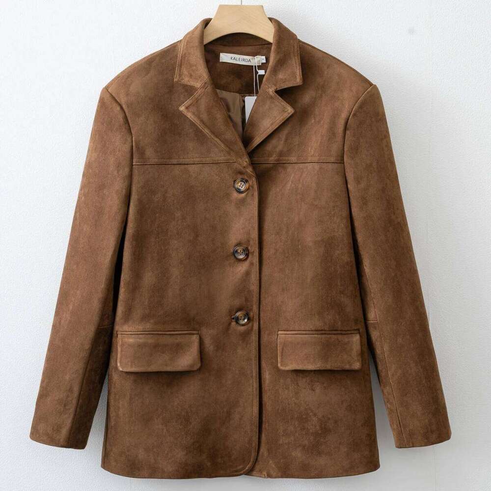 2025 Fall / Autumn Winter New Women Fashion Suede Jacket Basic Blazer
