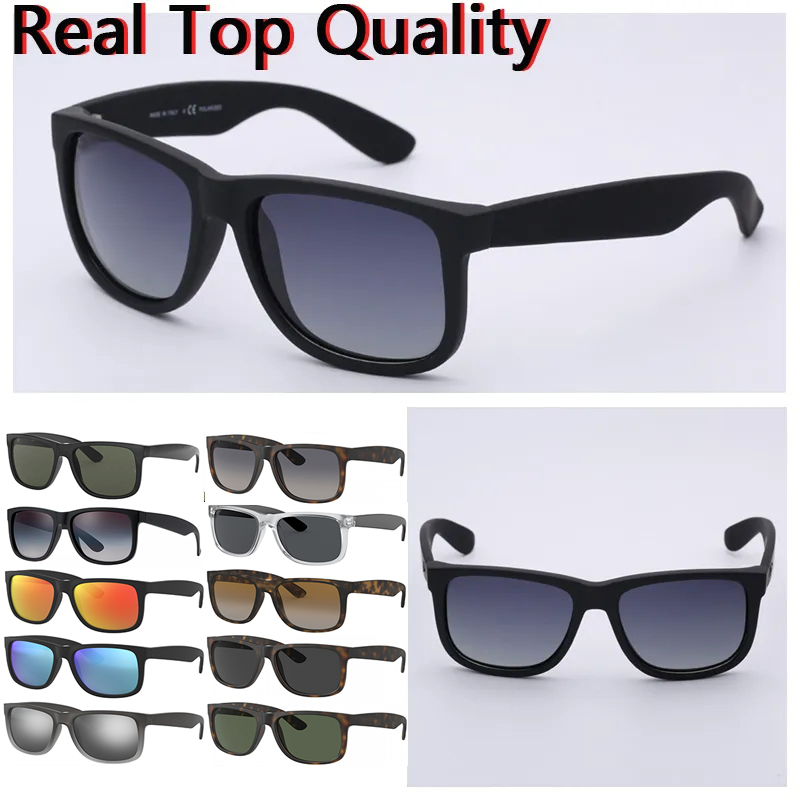 Top Quality Fashion 54mm JUSTIN 4165 Polarized Men Women Sunglasses Nylon Frame Sun Glasses with leather box Accessories Lunette De Soleil Homme