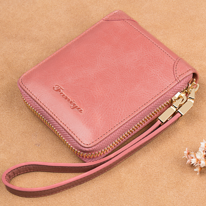Free Shipping Designer Leather Wallet Popular Online Women's Short Coin Purse Fashionable Small Card Bag Exquisite Retro Leather Wallet ID Bag