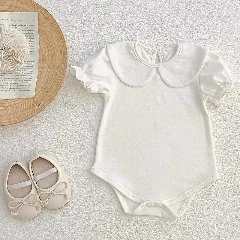 Summer Baby Romper Girls White born Bodysuit Short Sleeved Boys Girls Jumpsuit 0-24 Months Baby Clothes Outfits 250528