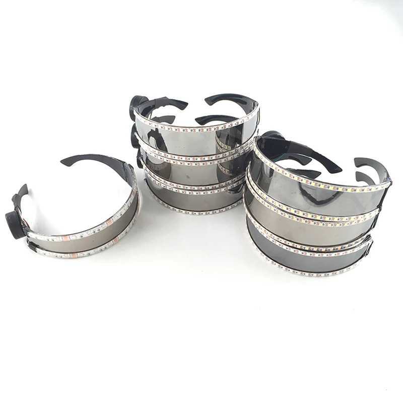 Fluorescent Glowing Cyberpunk Cyber LED Glasses LED Laser Glasses Dance Show Props Party Luminous Eyewear Costume Supplies W250528