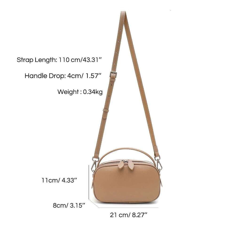 Women's Plain Solid Color Minimalist Vegetable Tanned Leather Top-handle Cross body Bag Real Cowhide Small Fashion Chic Daily