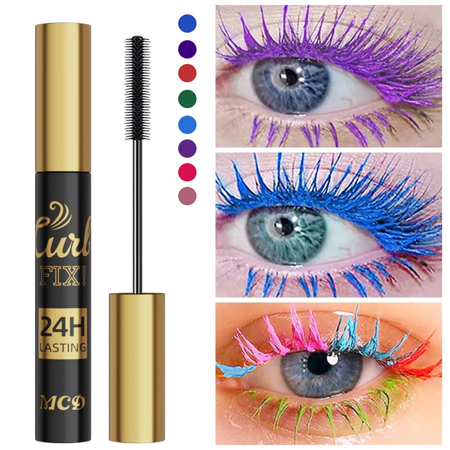 5D Waterproof Mascara Vibrant 9 Color-Lasting Curl Ink Formula -Eyeliner Extension Blue Green Black Eye Makeup Cosmetic 250523