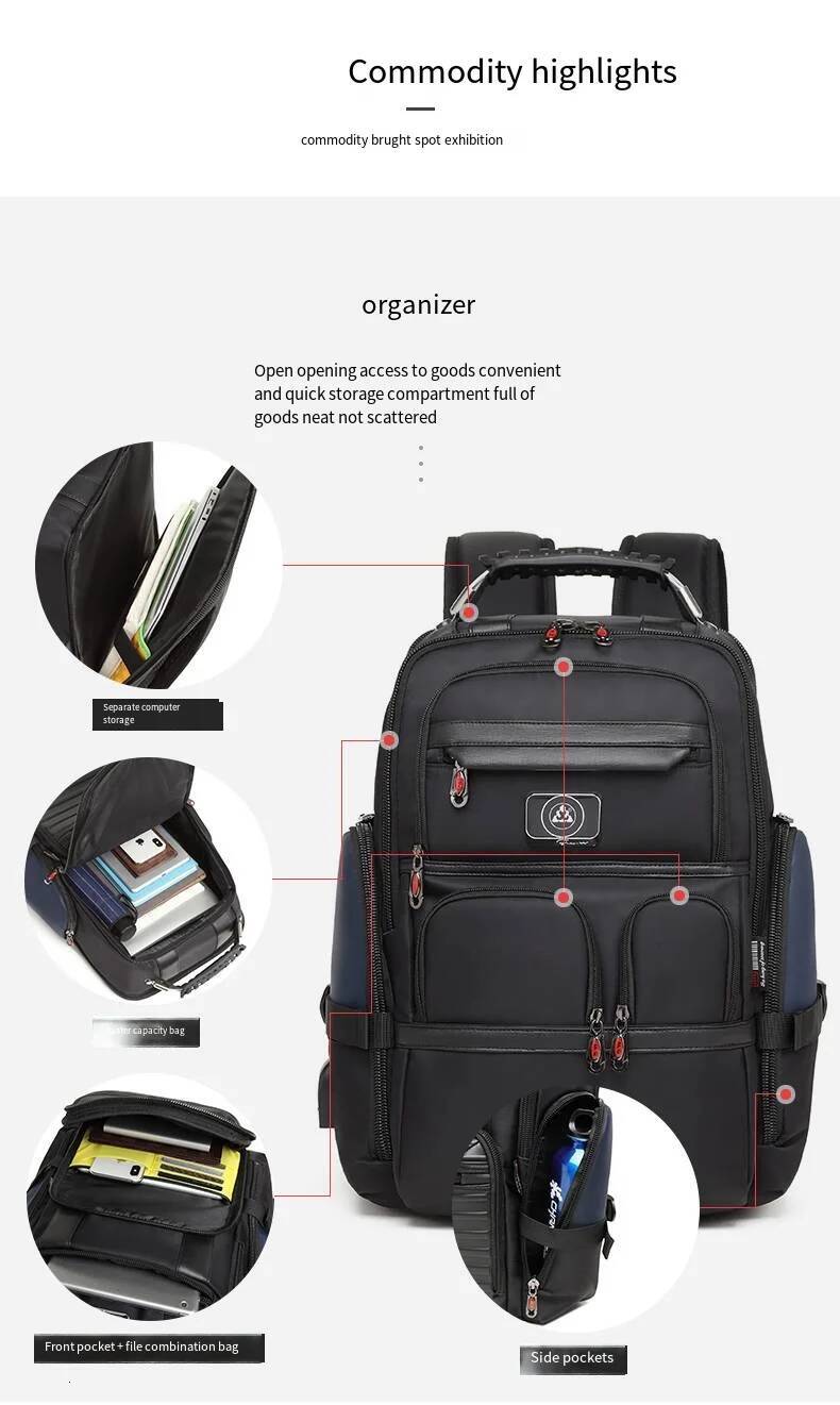 Authentic Water-Resistant Wear-Resistant Casual Multi-Functional Backpack for Work School Ideal Student Commuter Bag