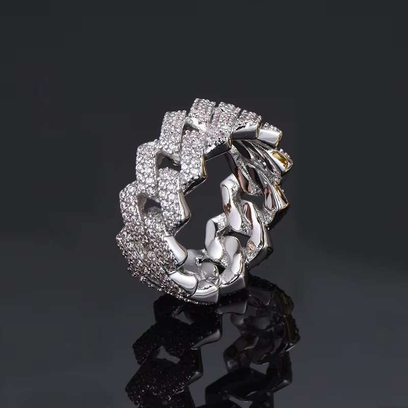 Mens Custom Hip Hop VVS Moissanite Diamond Cuban Rings