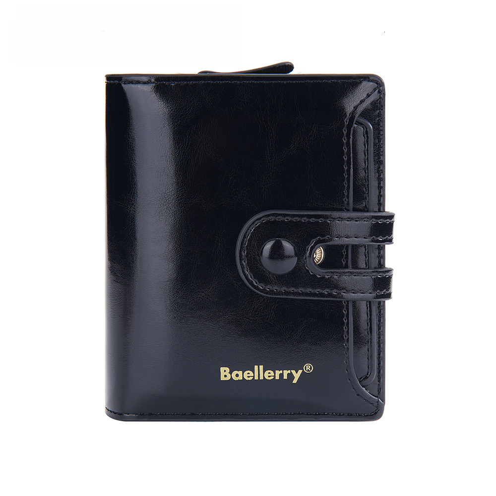 Free Shipping Designer Wallet New Women's High-end Card Bag Integrated Short Oil Wax Leather Student Ins Coin Wallet With Coin Strap