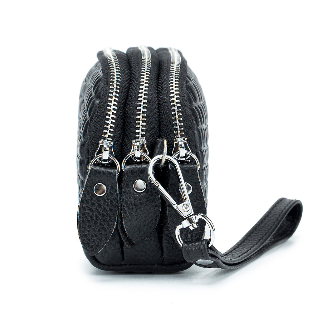 Free Shipping Designer Wallet New Genuine Leather Bag For Women Three-layer Large Capacity Fashion Wallet Crocodile Pattern Mom Bag Multifunctional Cl