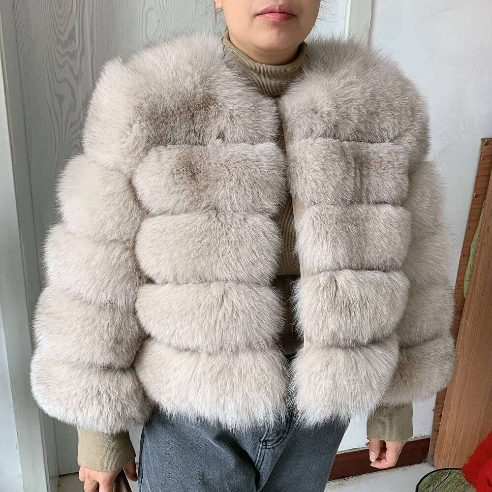 New fox women's winter warm natural jacket Short raccoon 100% real fur coat high quality hot sale