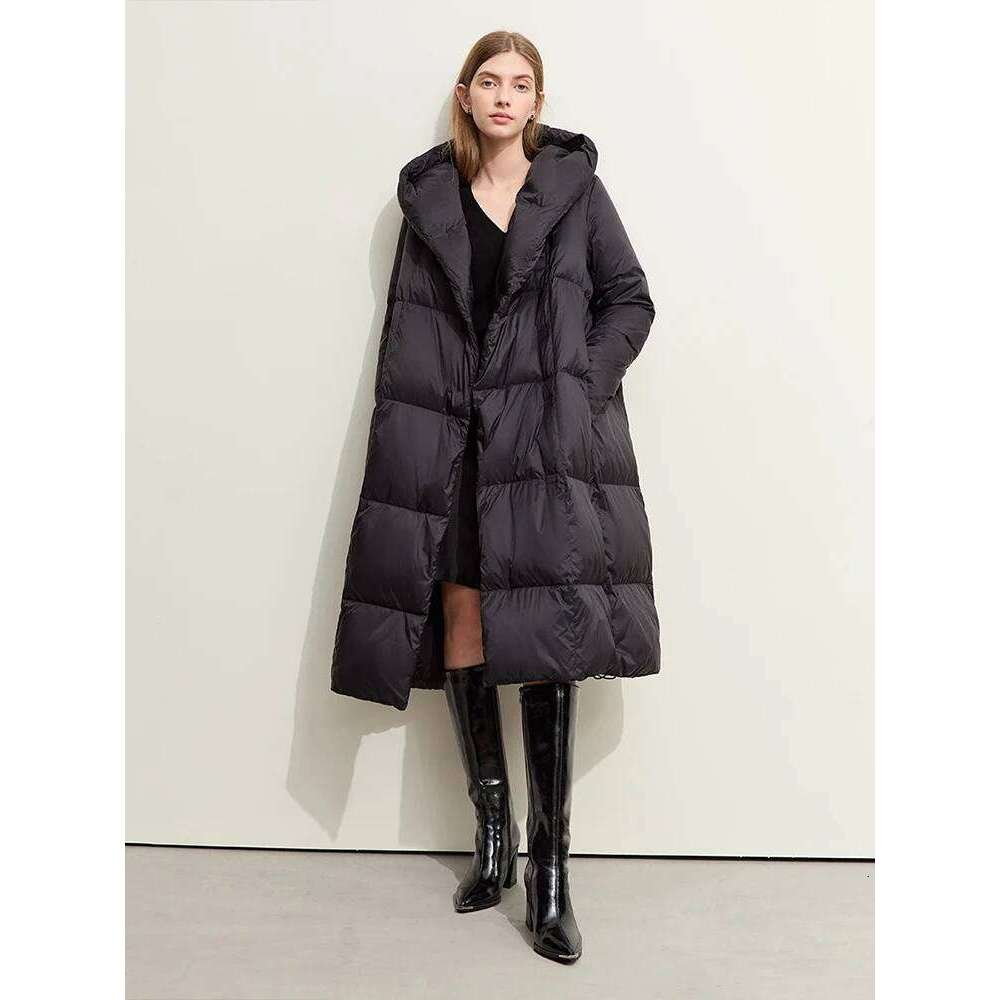 AMII Minimalist Down Puffer For Women Winter Long Bread Coat Light Thick Warm Quality Fashion Outerwear New 12324060