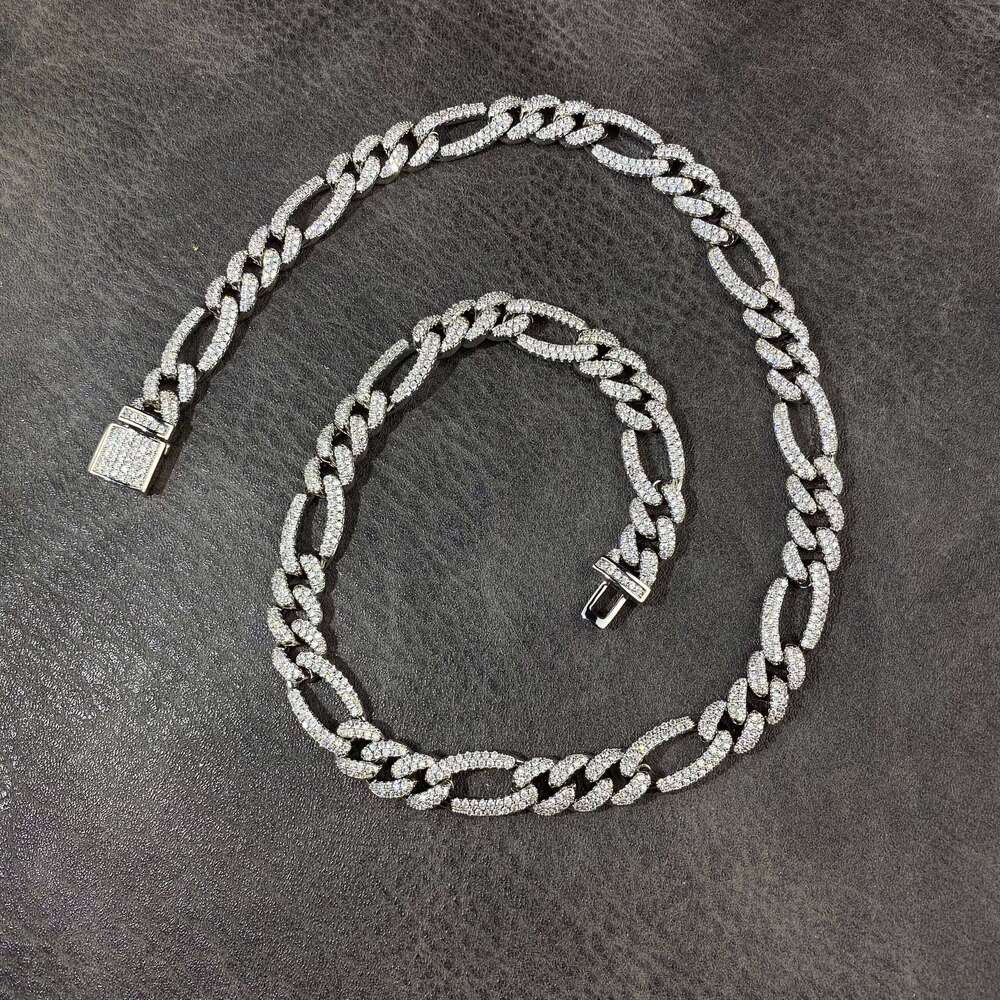 Sterling Sier VVS D Colour Moissanite LINK Hip Pop Iced Out Cuban Cut Choker Men Necklace Chain