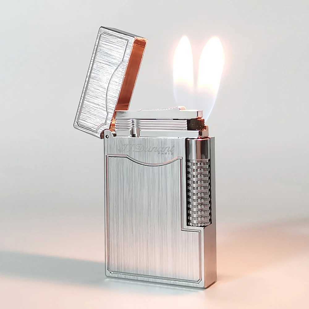 Luxury Gas Lighter Double Flame Loud Sound Butane Refillable Memorial Smoking Tool For Smokers Gift Limited EditionT250528