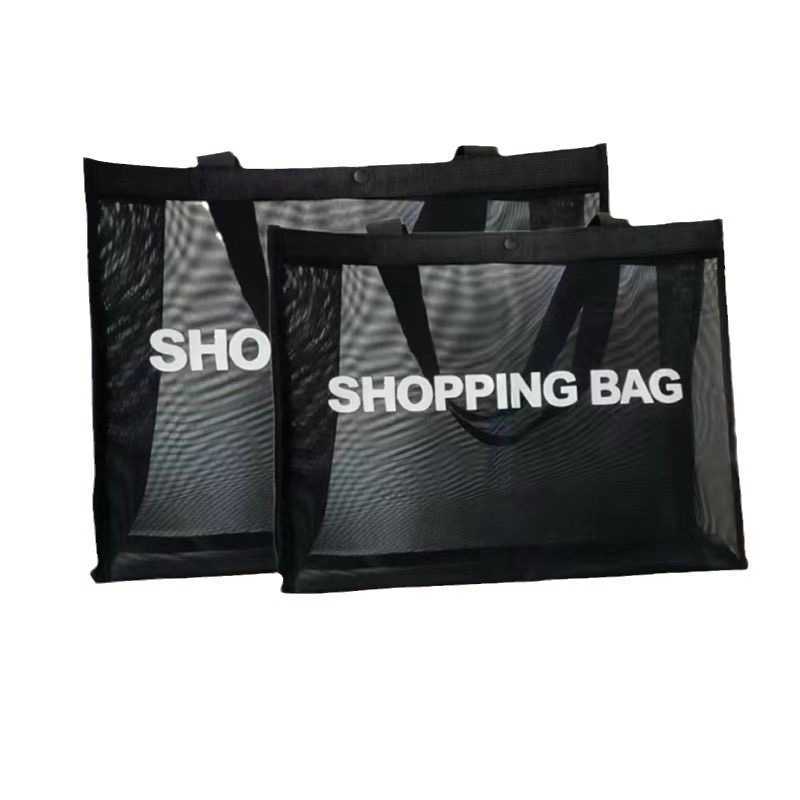 Handbag Mesh Tote Bag Shopping Bag Large Capacity Nylon Transparent Mall Yoga Single Shoulder Handheld Beach